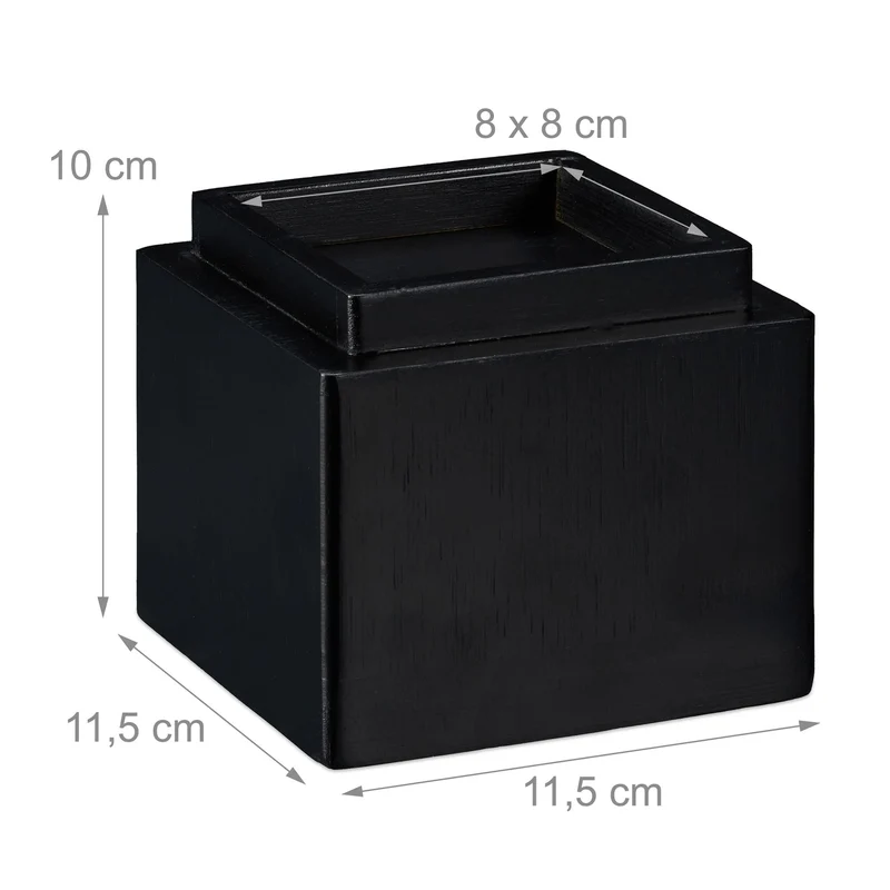 Lot de 4 rehausseurs de meuble ajustables pour chaises tables rangement 10 x 11,5 x 11,5 cm en bambou noir 13_0007779