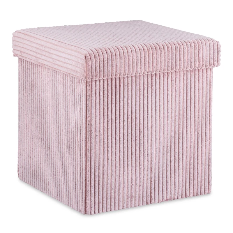 Cube rangement pliable pratique 38 x 38 x 38 cm assise confortable design contemporain en velours noir 13_0008792