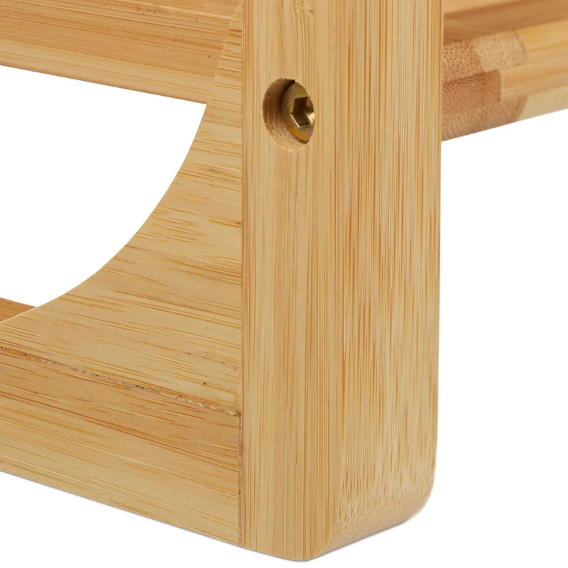 Étagère à chaussures empilable moderne 3 niveaux 90 x 30 x 30 cm rangement ordonné en bambou naturel 13_0008439