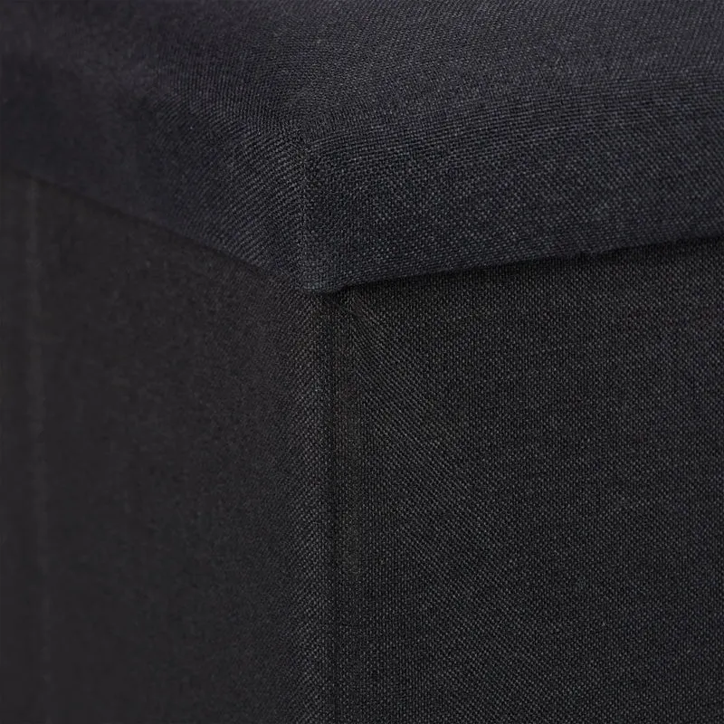 Banc pliable avec espace de rangement salon 76,5 x 38,5 x 38 cm assise confortable style moderne en cuir synthétique noir 13_0008880