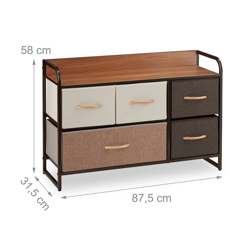 Armoire avec tiroirs design épuré rangement pratique chambre 79 x 58 x 31,5 cm en bois blanc 13_0007716