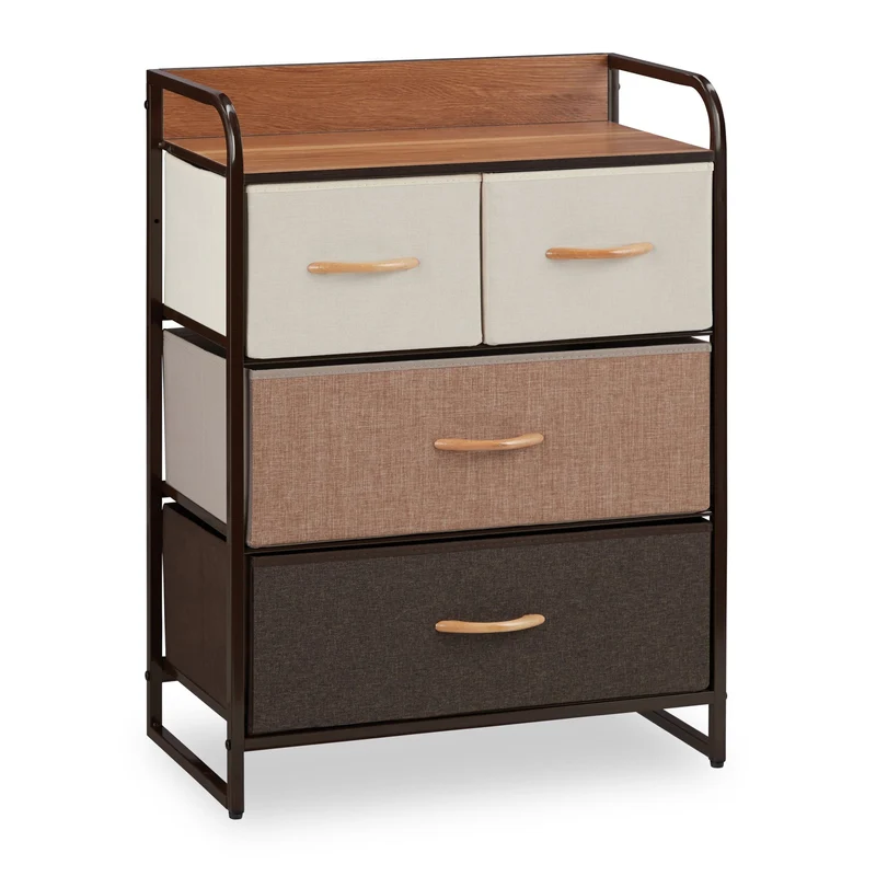 Armoire avec tiroirs design fonctionnel rangement 100 x 58 x 31,5 cm en bois blanc 13_0007713