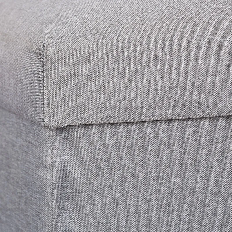 Banc de rangement design moderne couloir 77 x 39 x 39 cm assise rembourrée en polyester gris 13_0008875