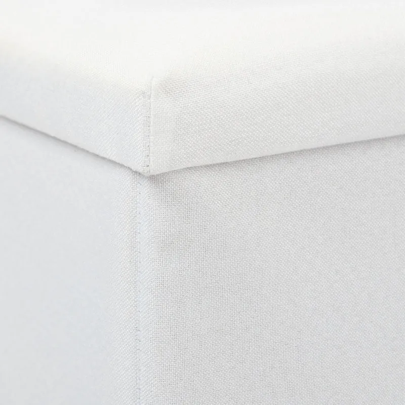 Banc pliable avec espace de rangement 76,5 x 38,5 x 38 cm assise confortable style moderne en MDF blanc 13_0008881