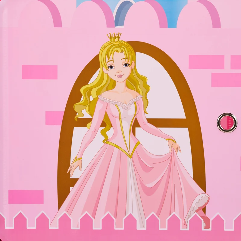 Etagère emboîtable enfant design beau château 8 casiers rangement vêtements jouets en plastique rose 13_0007267