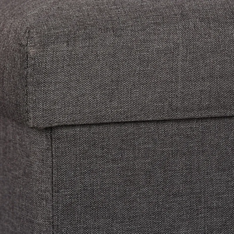 Banc avec espace de rangement assise rembourrée 39 x 77 x 39 cm style moderne déco couloir en polyester gris 13_0008874