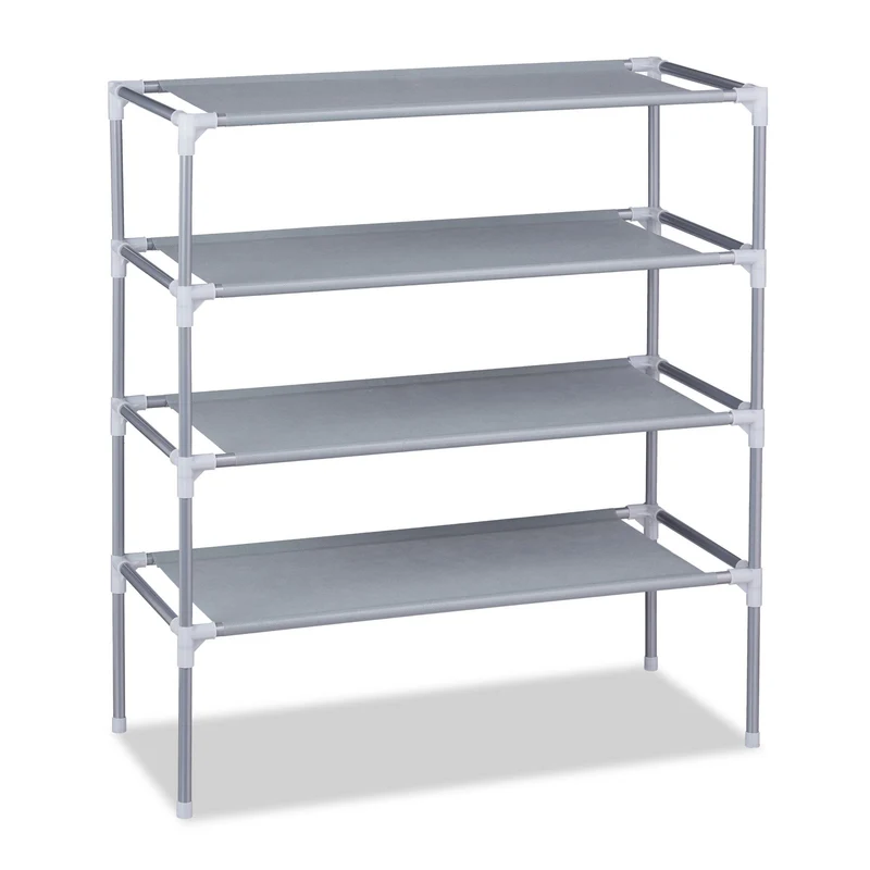 Étagère à chaussures extensible pratique 68 x 62 x 28 cm en fer noir 13_0008867