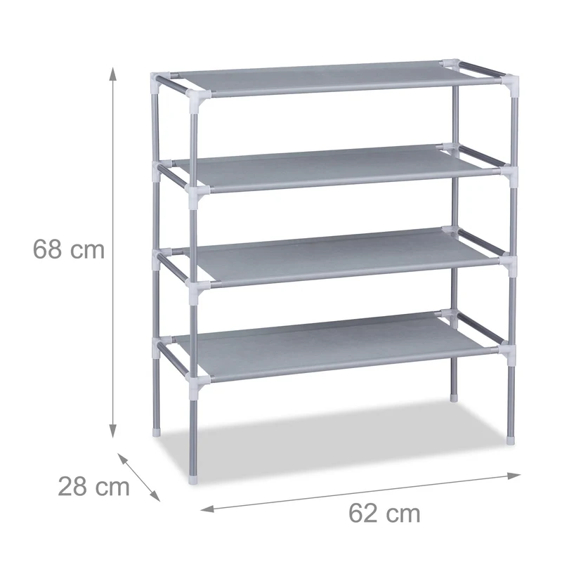 Étagère à chaussures extensible pratique 68 x 62 x 28 cm en fer noir 13_0008867