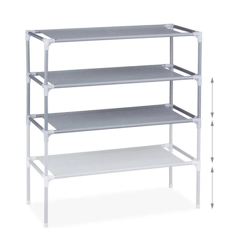 Étagère à chaussures extensible pratique 68 x 62 x 28 cm en fer noir 13_0008867