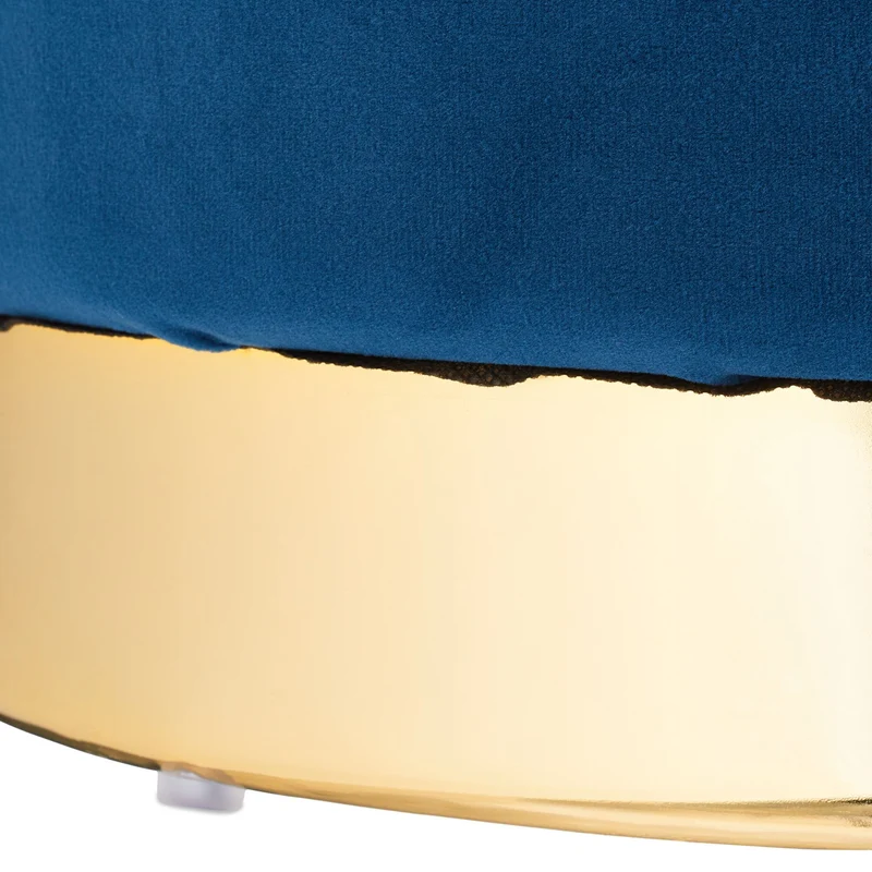 Pouf coiffeuse élégant avec rangement 40 x 40 x 40 cm en velours bleu 13_0008314