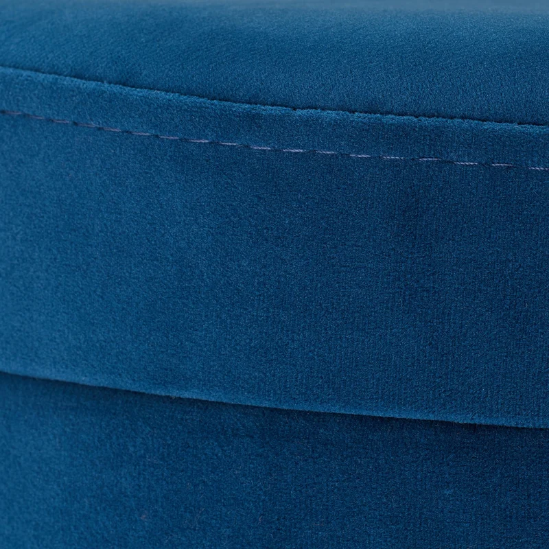 Pouf coiffeuse élégant avec rangement 40 x 40 x 40 cm en velours bleu 13_0008314