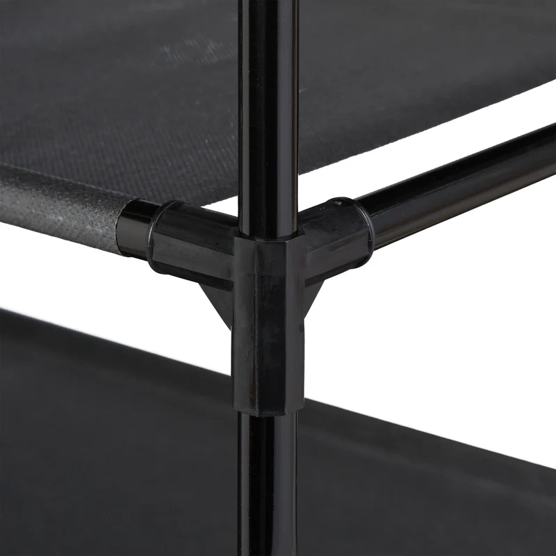 Étagère à chaussures extensible pratique 68 x 62 x 28 cm en fer noir 13_0008866