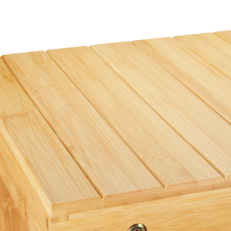 Etagère à chaussures avec siège pour entrée salle de bain 80 x 30 x 45 cm en bambou naturel 13_0008910