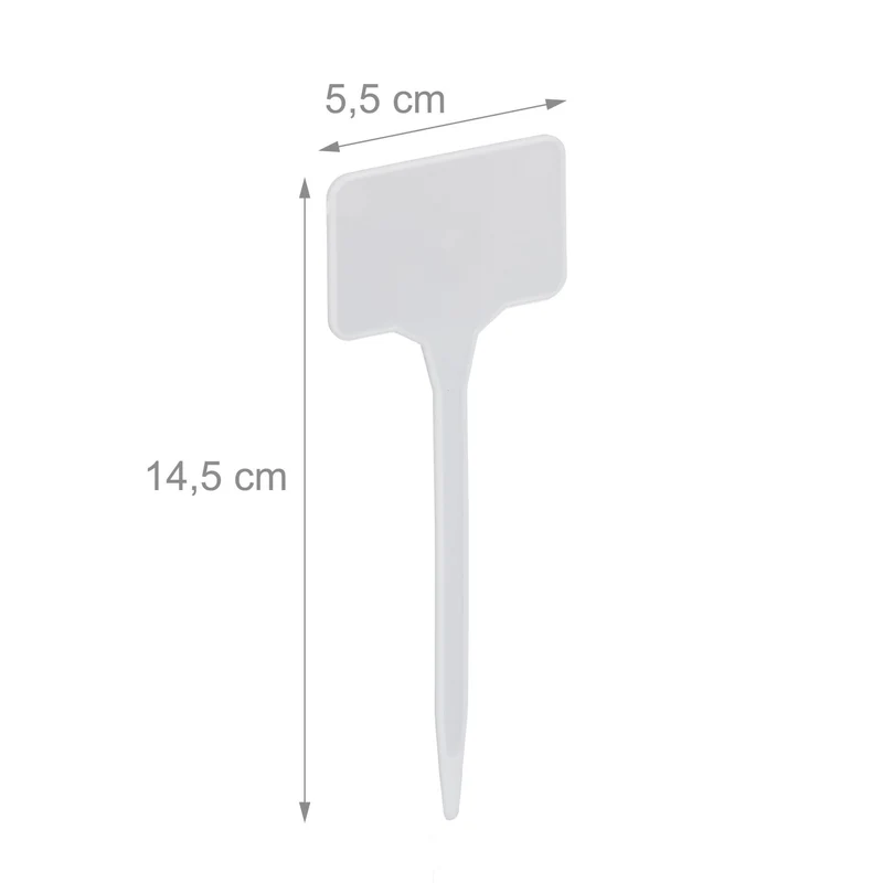 Lot de 100 étiquettes à planter réutilisables jardin légumes et fleurs en plastique blanc 13_0008066