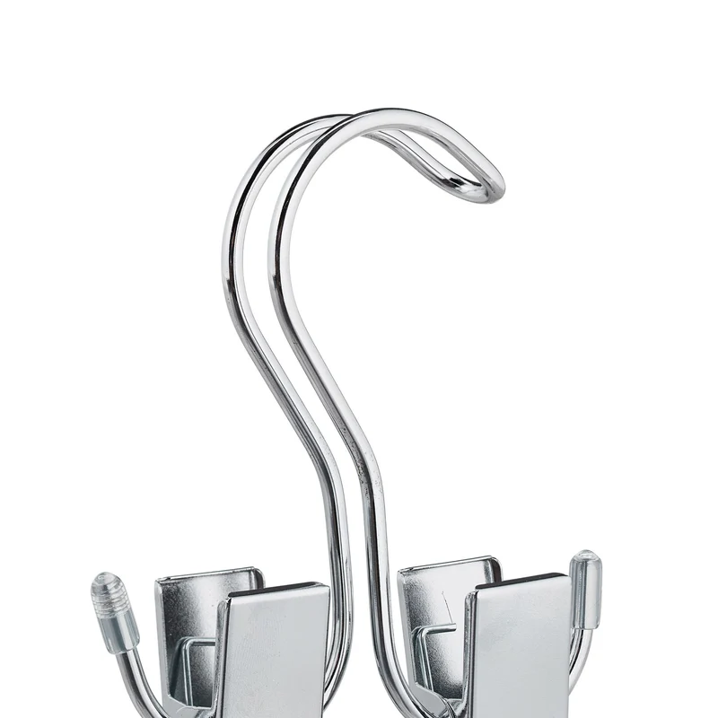 Lot de 5 pinces à bottes double anti-glisse rangement chaussure 14 x 9,5 x 2,5 cm en fer chromé argenté 13_0008404