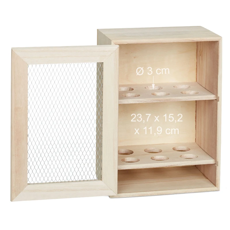 Armoire à oeufs décorative pratique cuisine 25 x 18 x 12 cm style rustique ambiance campagnarde en bois naturel 13_0008706