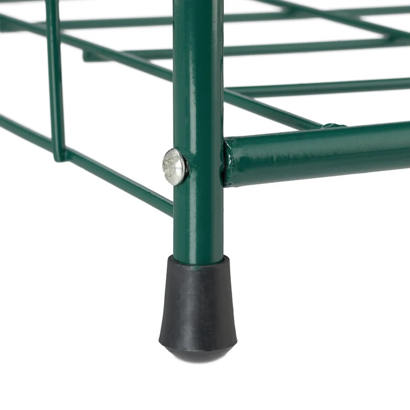 Support d'outils de jardin pratique rangement à deux niveaux 100 x 40 x 120 cm en métal vert 13_0008159