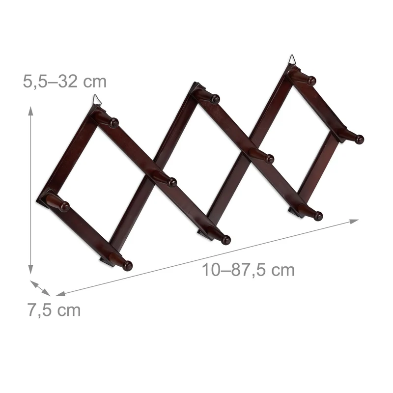 Garde-robe mural pliable extensible modernisé entrée 32 x 87,5 x 7,5 cm en bois naturel 13_0008838