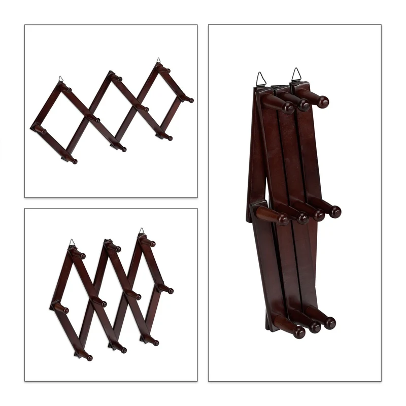 Garde-robe mural pliable extensible modernisé entrée 32 x 87,5 x 7,5 cm en bois naturel 13_0008838