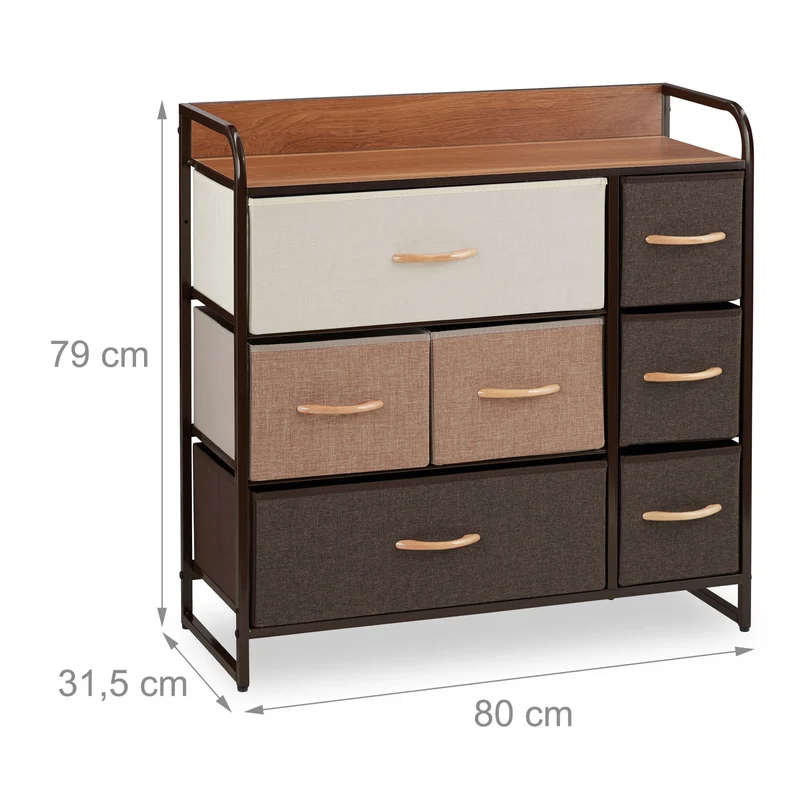 Armoire avec tiroirs design moderne 100 x 58 x 31,5 cm rangement pratique en bois blanc 13_0007715