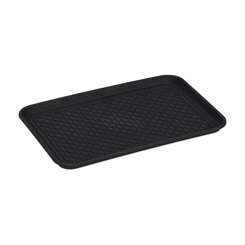 Bac à chaussures rectangulaire pour le vestibule 3 x 60 x 40 cm en polypropylène noir 13_0007635
