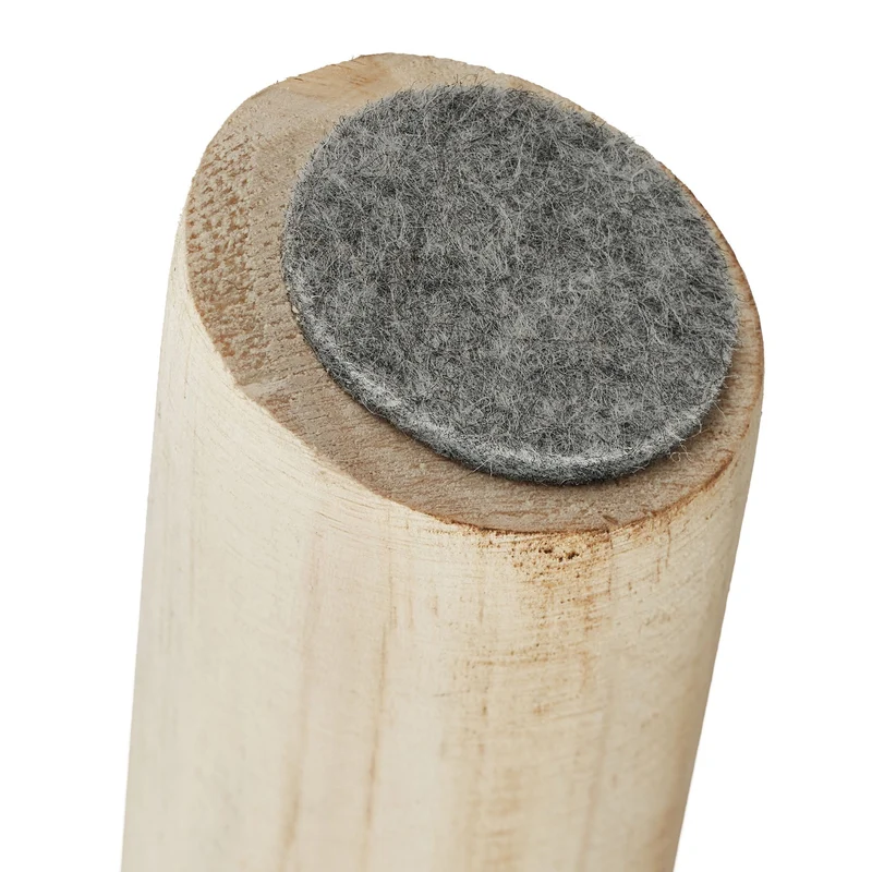 Tabouret rond rustique en bois de pin 40 x 40 x 45 cm confortable et moelleux en fourrure synthétique gris brun 13_0009258