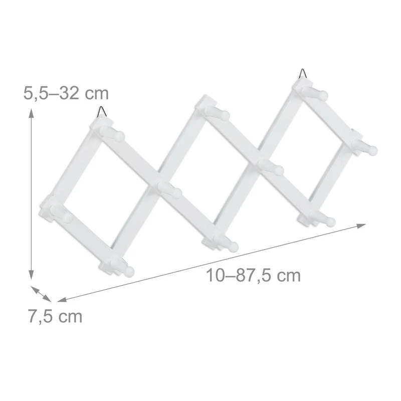 Garde-robe mural pliable extensible modernisé entrée 32 x 87,5 x 7,5 cm en bois naturel 13_0008836