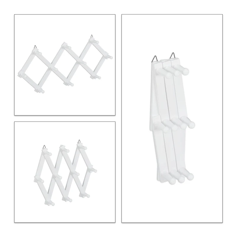 Garde-robe mural pliable extensible modernisé entrée 32 x 87,5 x 7,5 cm en bois naturel 13_0008836