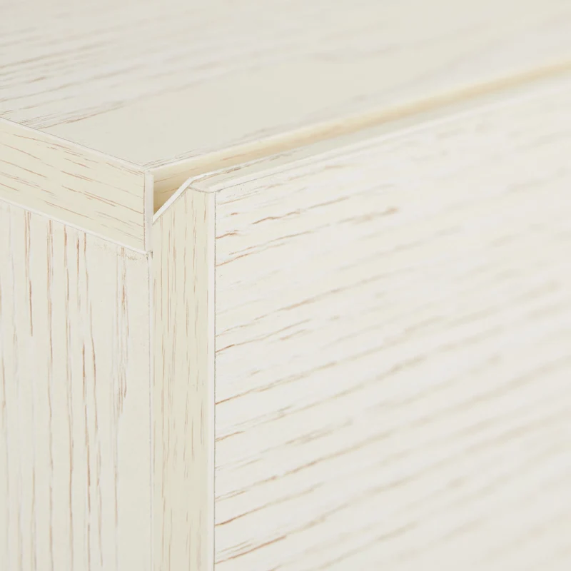 Table de console étroite avec 2 tiroirs élégante pour couloir salon 100 x 30 x 75 cm en bois blanc 13_0009049