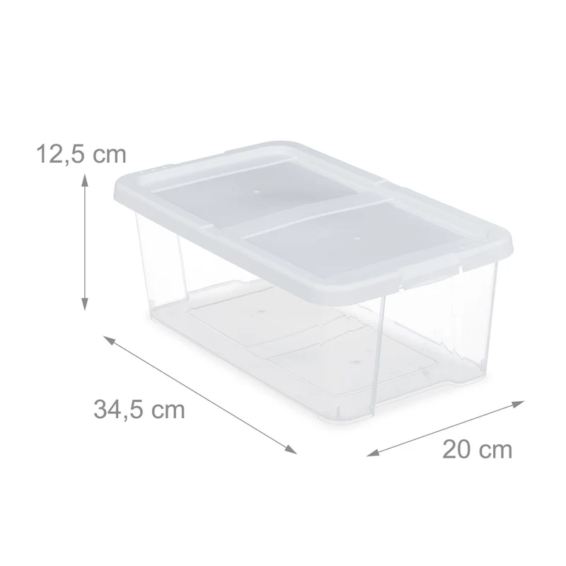 Lot de 12 boîtes à chaussures empilables rangement transparent 34 x 24 x 14 cm utilisation polyvalente en plastique transparent 13_0009316