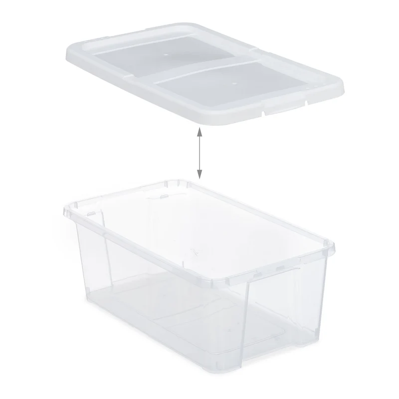 Lot de 12 boîtes à chaussures empilables rangement transparent 34 x 24 x 14 cm utilisation polyvalente en plastique transparent 13_0009316