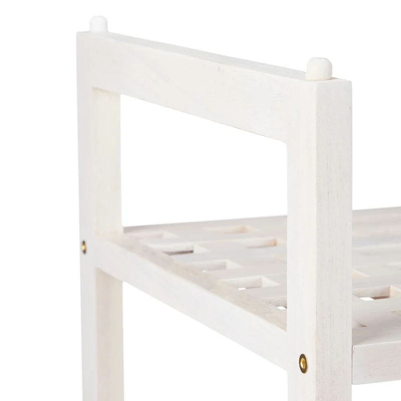 Étagère à chaussures empilable design moderne 41 x 69 x 27 cm pour 6 paires rangement pratique en bois blanc 13_0009008