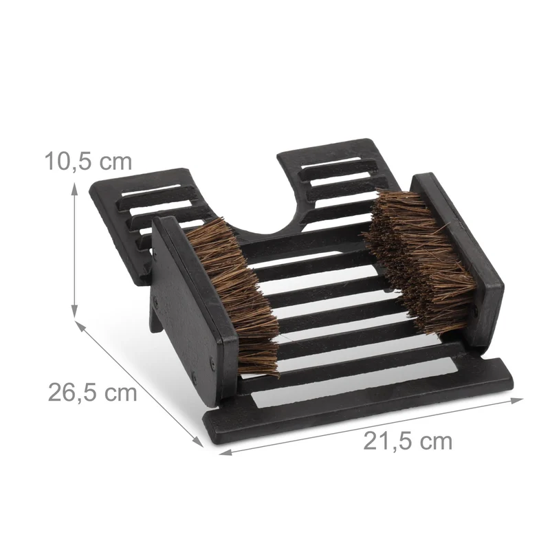 Retire-bottes décoratif extérieur 40 x 25 x 10 cm pratique style ancien en fonte noire 13_0010767