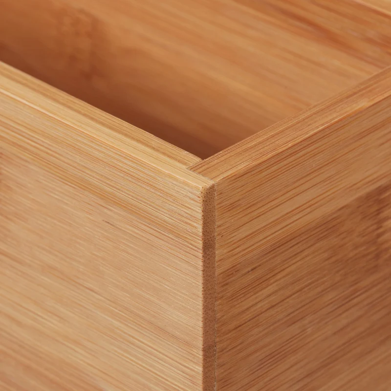 Boîte de rangement oblongue polyvalente 7 x 38 x 8 cm en bambou naturel 13_0009750
