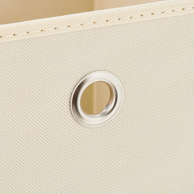 Lot de 4 boîtes de rangement carrées pratiques pour chambre salle de bain 30 x 30 x 30 cm en tissu beige 13_0013903