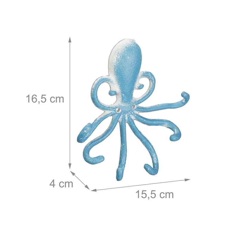 Portemanteau mural original design maritime couloir 6 crochets 80 x 60 x 10 cm en fonte blanc 13_0013385