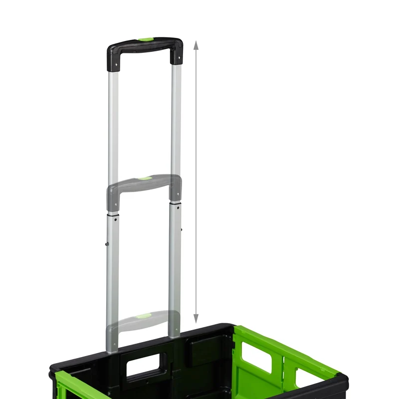 Chariot de courses pliable pratique avec couvercle moderne 99 x 45,5 x 37,5 cm en ABS noir 13_0009928
