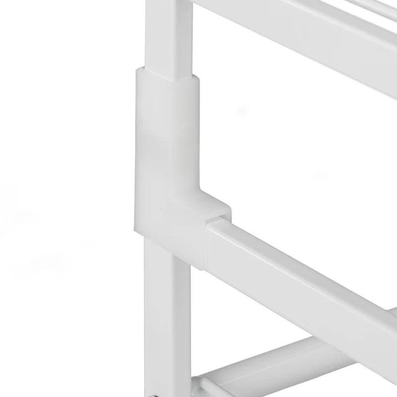 Lot de 2 étagères à chaussures empilables modernes salon dressing 70 x 26 x 33,5 cm en métal blanc 13_0010991