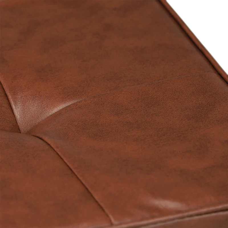 Tabouret multi-usage compact élégant 40 x 40 x 45 cm en similicuir marron 13_0011072