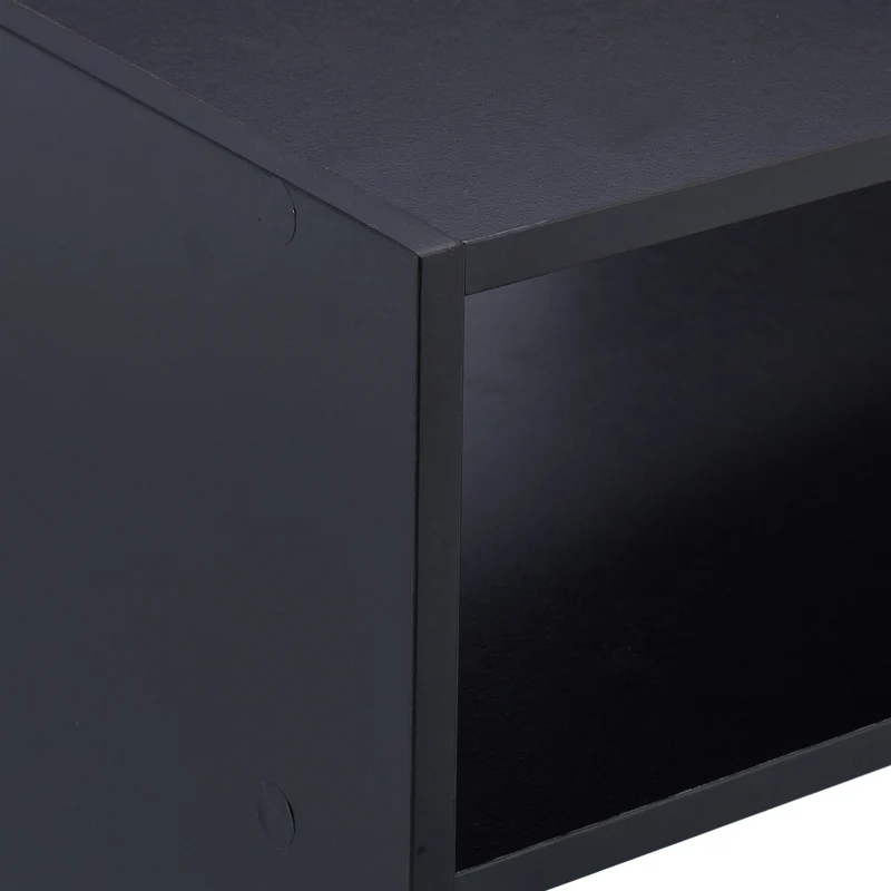 Etagère à chaussures empilable pratique 2 niveaux 60 x 30 x 30 cm en métal noir 13_0013877