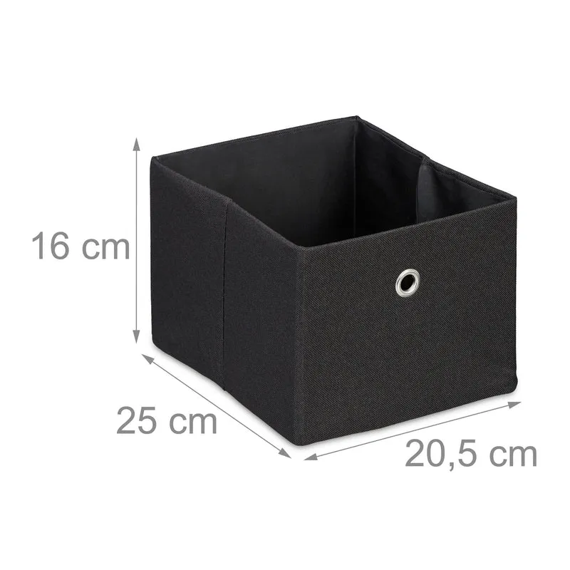 Lot de 2 boîtes de rangement décoratives en tissu pliables 16 x 20,5 x 25 cm en lin gris 13_0013756