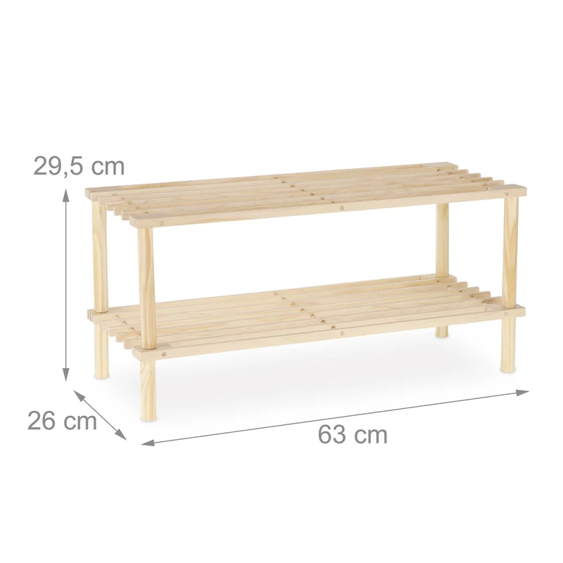Étagère à chaussures ouverte étroite 93 x 30 x 60 cm pour 4 paires pratique style naturel en bois clair 13_0010781
