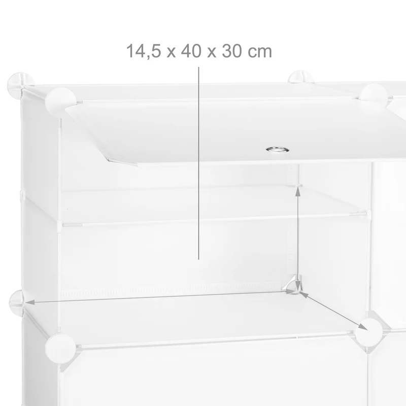 Étagère à chaussures pratique 12 compartiments rangement optimal modulable 90 x 30 x 100 cm en plastique blanc 13_0011000