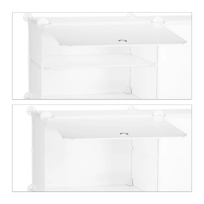 Étagère à chaussures pratique 12 compartiments rangement optimal modulable 90 x 30 x 100 cm en plastique blanc 13_0011000