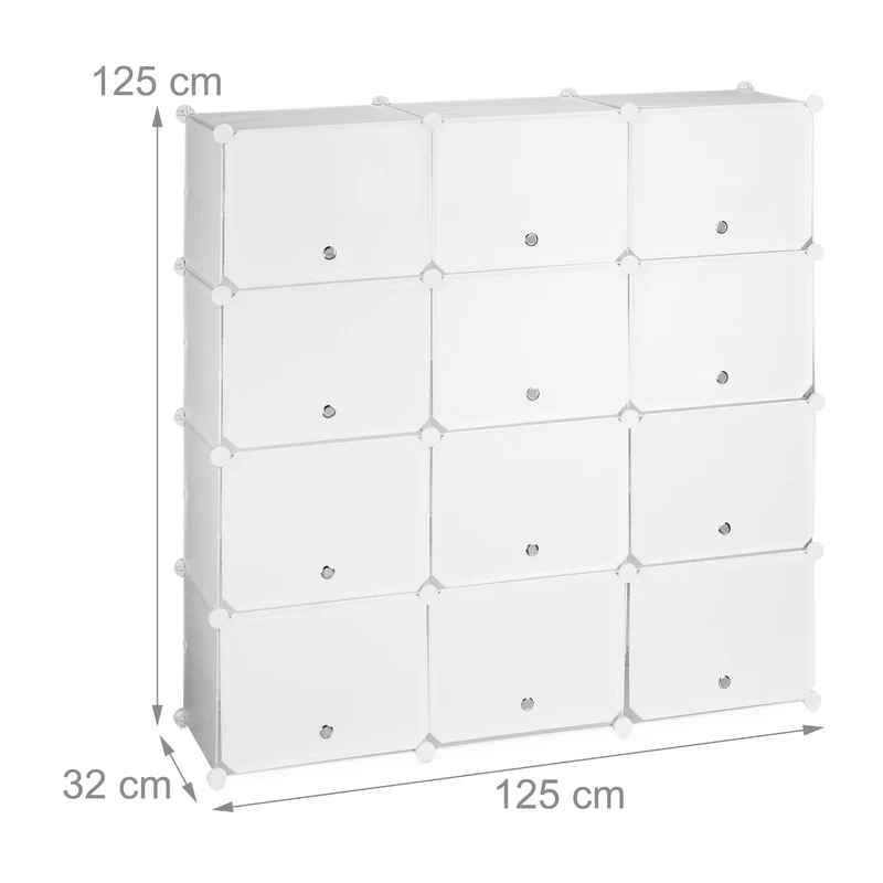 Étagère à chaussures modulable rangement optimal 24 compartiments 120 x 30 x 80 cm en plastique blanc 13_0011002
