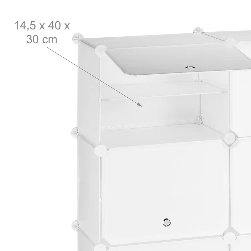 Étagère à chaussures modulable rangement optimal 24 compartiments 120 x 30 x 80 cm en plastique blanc 13_0011002