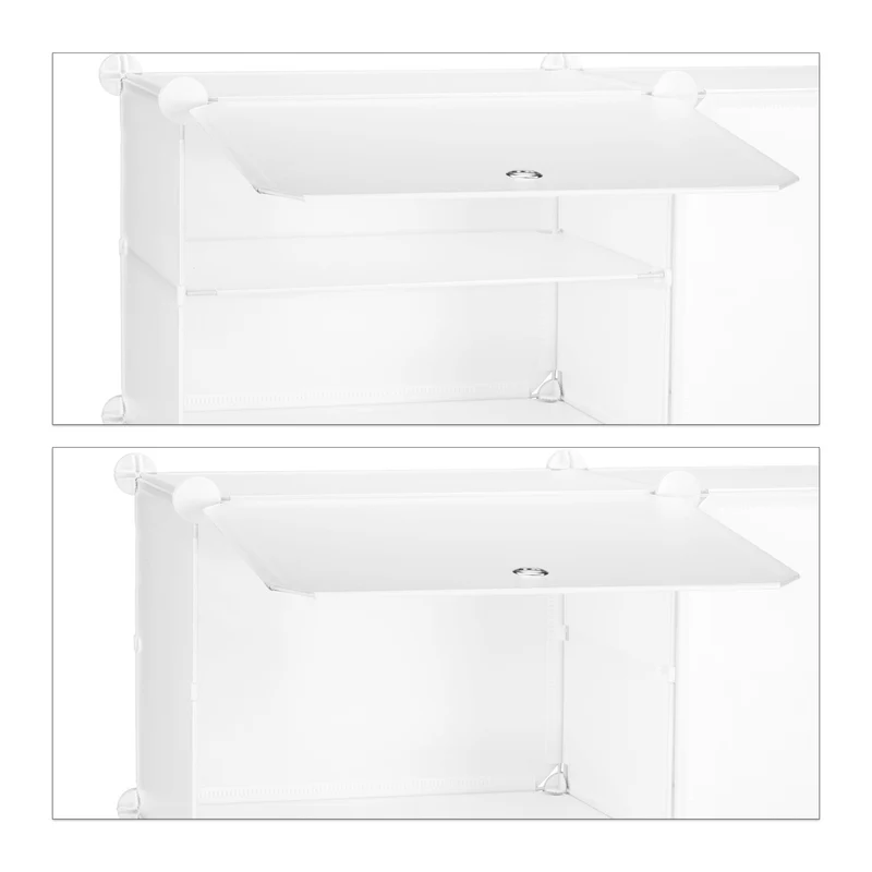 Étagère à chaussures modulable rangement optimal 24 compartiments 120 x 30 x 80 cm en plastique blanc 13_0011002