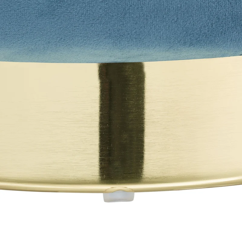 Pouf coiffeuse rangement chic 40 x 40 x 45 cm en velours bleu pétrole 13_0010873