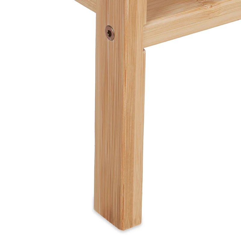 Étagère à chaussures empilable pratique 70 x 30 x 60 cm design ouvert moderne en bambou nature 13_0013875