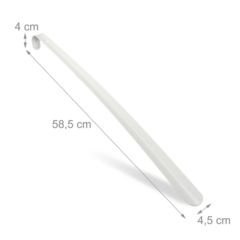 Lot de 2 chausse-pieds longs inoxydables utilisation debout 80 x 10 x 3 cm en métal blanc 13_0013390